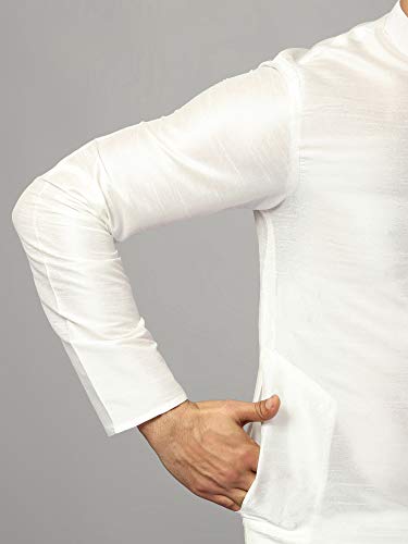 Image of Uri and MacKenzie Banarasi Dupion Silk Solid Kurta Churidar Pyjama Set for Men