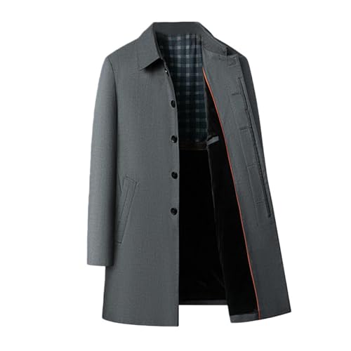 Trench homme de mi-saison chic coupe ajustée revers gris élégant