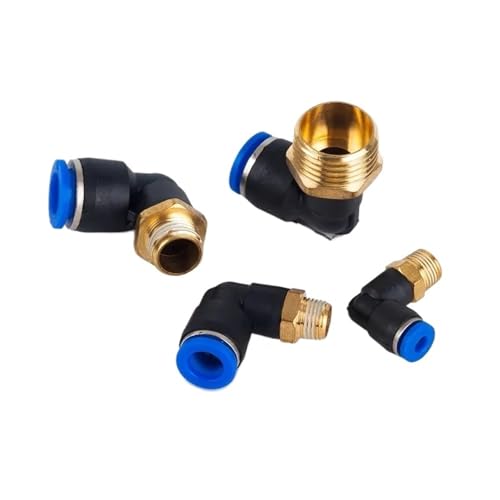 Conector neumático de rosca 3/8 y junta de codo para manguera de 8mm 2