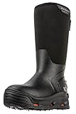 Korkers Men's Neo Arctic Rubber Boots - Inuslated and Waterproof for the Extreme Cold - Includes Interchangeable All Terrain Sole - Size 9/Black