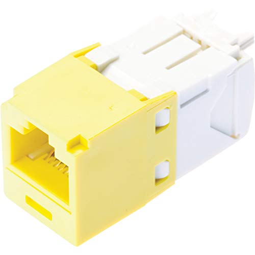 Mini-jack RJ45 Cat6 UTP Panduit jaune femelle pour raccordement réseau local de données