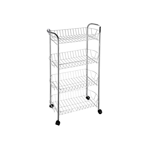 CONFORTIME S2205941 Chariot à légumes en métal avec roulettes, matériaux variés, Multicolore, 51 x 27 x 84 cm Cover