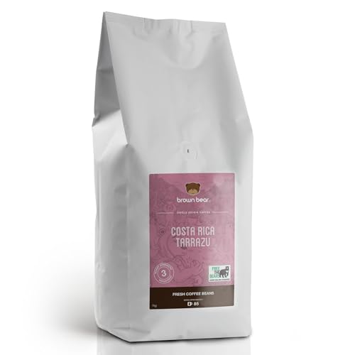 Costa Rican Medium Roast Coffee Beans 1kg – Brown Bear Costa Rica Tarrazu – Strength 3 - For All Coffee Machines – 100% Arabica – Donation to Free The Bears Costa Rican Medium Roast Coffee Beans 1kg – Brown Bear Costa Rica Tarrazu – Strength 3 - For All Coffee Machines – 100% Arabica – Donation to Free The Bears