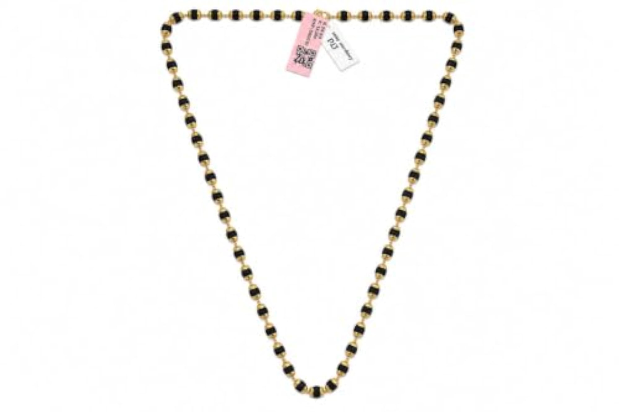 Gold Pleated Rudraksh Men's Chain, Spiritual Accessory