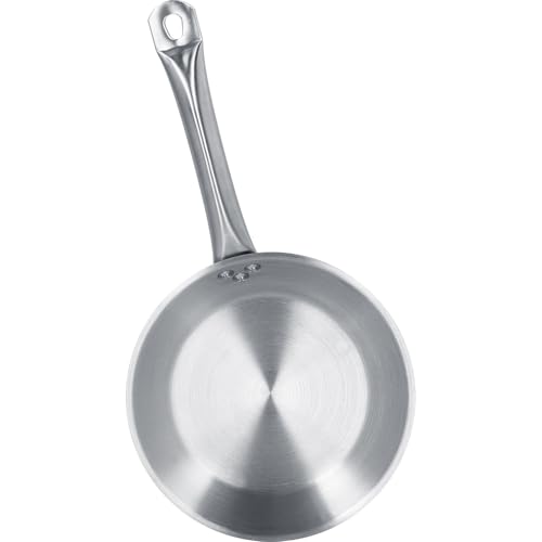 Kuuleyn Frittierpfannen-Set, Edelstahl-Bratpfanne mit einem Griff, Bratpfannen-Kochgeschirr, Induktionspfannen für den Heim-Induktionsherd, geeignet für alle Herde (200 * 50mm)