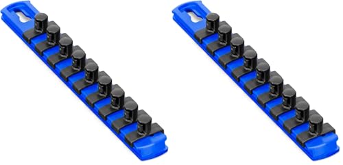 Image of ERNST 8-Inch Magnetic Socket Organizer with 9 3 /8-Inch Twist Lock Clips, Blue (8408M-Blue-3 /8) (Pack of 2)