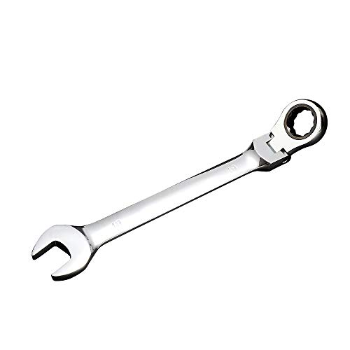 Image of FLZOSPER 19mm Metric Flex-Head Gear Wrench,Box End Head 72-Tooth Ratcheting Combination Wrench Spanner