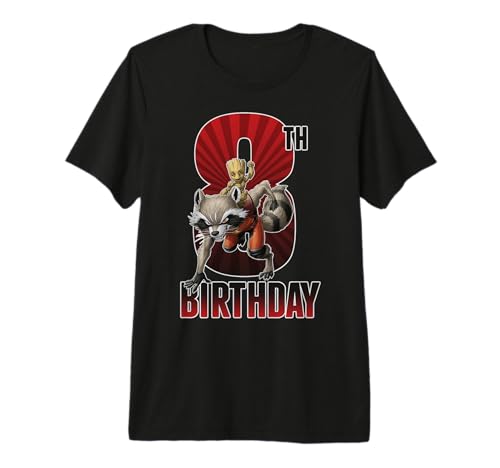 T-shirt Marvel Rocket et Baby Groot 8 ans - Vêtement anniversaire garçon