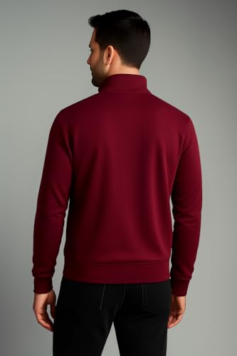 Image of Half Zipper Solid Sweatshirt for Men