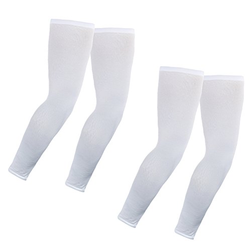 Elixir Golf (E3D-W2P) Unisex 2 Pairs of Sports Cooling Arm Sleeves, White