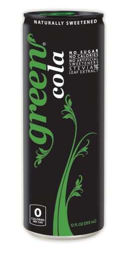 Green Cola - Sugar Free, Zero Calories, Naturally Sweetened With 100% Stevia Leaf Extract, Carbonated Soda, 100% Cola Taste, 12 Fl Oz Each Can - Pack Of 12 #TOP2