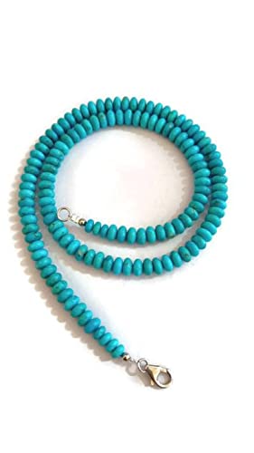 Collier turquoise bleue naturelle d'Arizona et argent, bijou bohème chic d'été