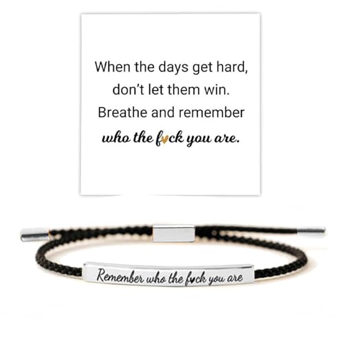 Let Them Tube Bracelet for Women, Self Worth Motivation Bracelet Adjustable Braided Rope Handmade Engraved Bracelet Stainless Steel To My Daughter Inspirational Jewelry Gifts for Women Best Friend