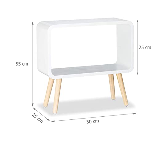 Image of Brown Art SHOPPEE Bookcase Nightstand, End Table,Bed Side Table for Small Spaces Magazine Stand with Storage Engineered Wood Wooden Bedside Table, Coffee Table, Living Room /Bedroom (Full White)