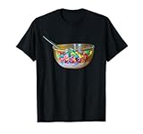 Foodie Design Store Kids Cereal Themed T-Shirt - Black, Short Sleeve, Crew Neck, Small