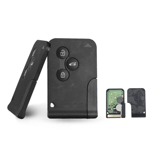Heart Horse 2pc Carcasa Mando Llave del Coche, 3 Botones Funda de Llave Remota, Carcasa Repuesto Llave de Coche para Tarjeta Re-Nault Megane 2 Scenic 2 Clio 3 (433 MHz PCF7947 Chip)