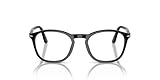 Persol Unisex PO3007V Square Prescription Eyewear Frames, Black/Demo Lens, 50 mm