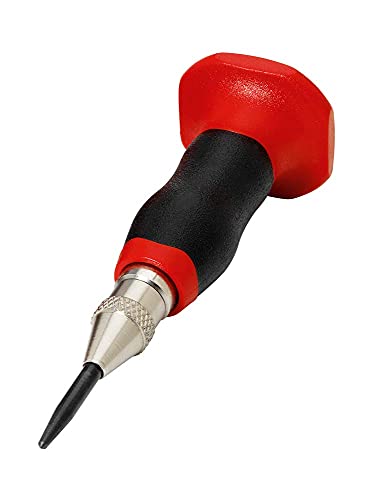 RENNSTEIG automatischer Körner (Schaft ø 11 mm, Länge 95 mm, Körner mit einstellbarer Schlagkraft 20-50 N, Präzisionsausführung, aus Stahl vernickelt, Werkzeug selbstschlagend) 430 229