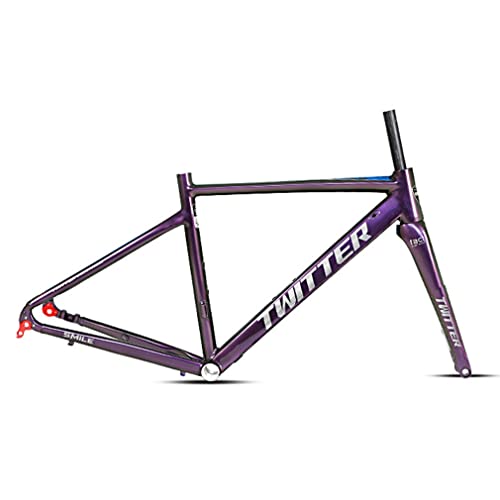 Cadre vélo de route aluminium 700C bleu avec fourche carbone frein à disque