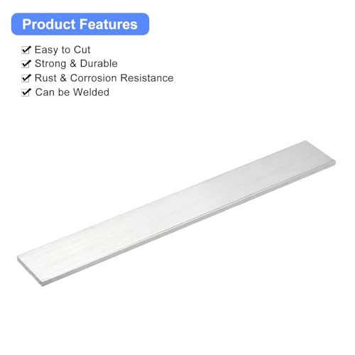 Image of uxcell Square Aluminum Flat Bar, 2Pcs 1 /4 inch Thick 1.6 inch Width 12 inch Length Square Aluminum Bar 6061 Aluminum Flat Plate, 5 x 40 x 305mm T6511 Solid New Mill Stock for Industrial Building