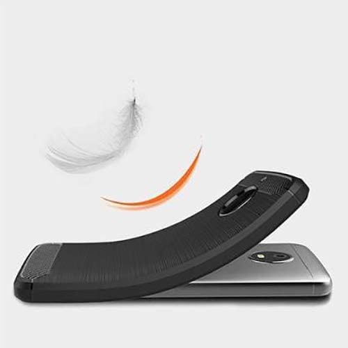 Image of Hybrid Carbon Fiber Back Case for Moto E4 Plus (Black)