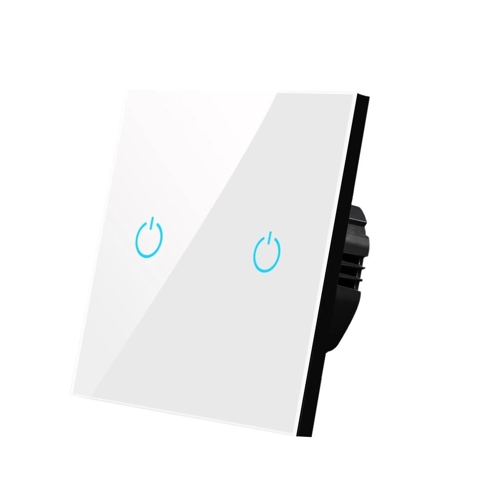 Interruptor de luz de pared,Interruptor de luz dom Interruptor táctil de pared, Panel de alimentación de cristal templado estándar de 220V, 1/2/3 entradas, interruptores con Sensor de luz de 1 vía, re