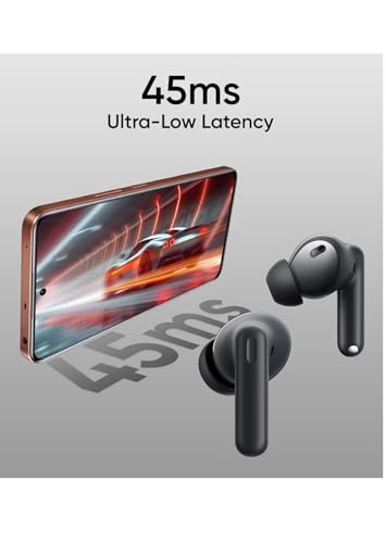 Image of Compatible for Realme Buds T310 True Wireless in-Ear Earbuds with 46dB Hybrid ANC, 360 Spatial Audio, 12.4mm Dynamic Bass Driver, Upto 40Hrs Battery and Fast Charging (Black)