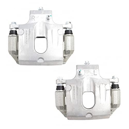 Image of TRQ Rear Brake Caliper Set Zinc Coated Brackets Compatible with 2008-2016 Buick Enclave 2013-2018 Cadillac XTS 2009-2017 Chevrolet Traverse 2007-2016 GMC Acadia 2007-2010 Saturn Outlook