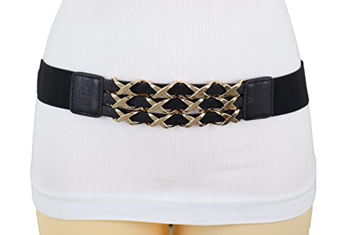 TrendyFashionJewelry Women Fashion Elastic Band Day Night Wear Belt Gold Metal XX Charms Hip High Waist Fit Size S M4
