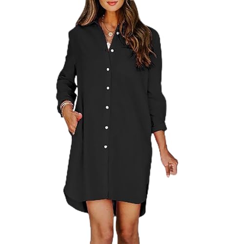 Robe col roulé amollie pour femme avec poches et ourlet fendu