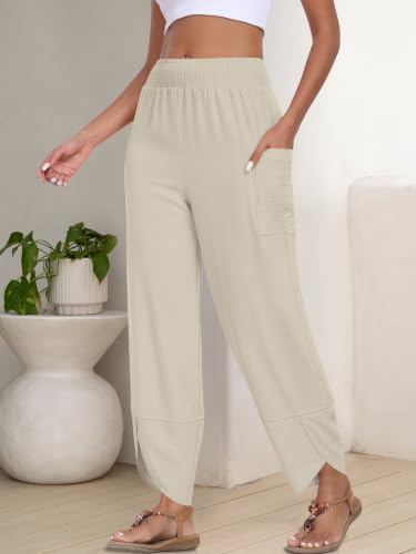Image of ANRABESS Womens Wide Leg Palazzo Capri Barrel Pants