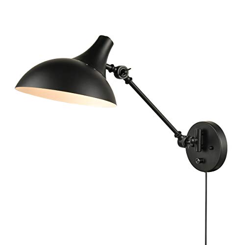 DANSEER Swing Arm Wall Lamp Industrial Plug in Wall Mount Wall Sconce Lighting