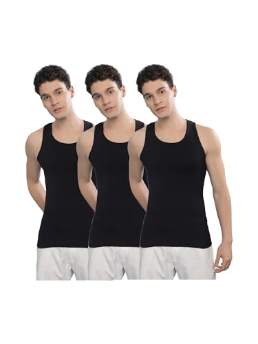 Image of Force NXT Men's Super Combed Cotton Rib Fabric Solid Vest | Round Neck Sleeveless Vest for Men