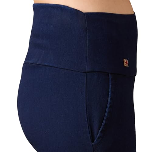 Image of 4FLIES Women's High Waist Slim Fit Jeggings | Super Combed Denim Stretch Ankle-Length Pants with Wide Waistband | Comfortable, Breathable Denim Look Leggings for Casual, & Office Wear