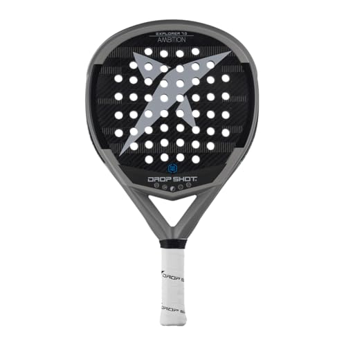 Drop Shot Explorer 7.0 - Padel Racket Series - Padel Racket with Shock Absorption, Great Control and Power – Professional Padel 2024, Grey