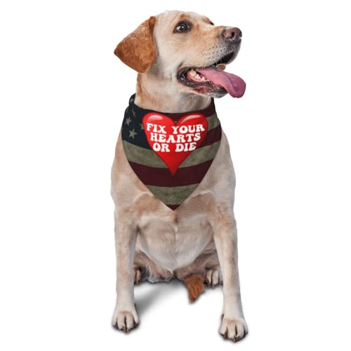 Fix Your Hearts Or Die Dog Scarf Pet Bandana Cat Pet Bibs