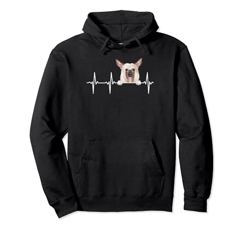 Funny Dog Heartbeat For Chinese Crested Lovers Pullover Hoodie, Black