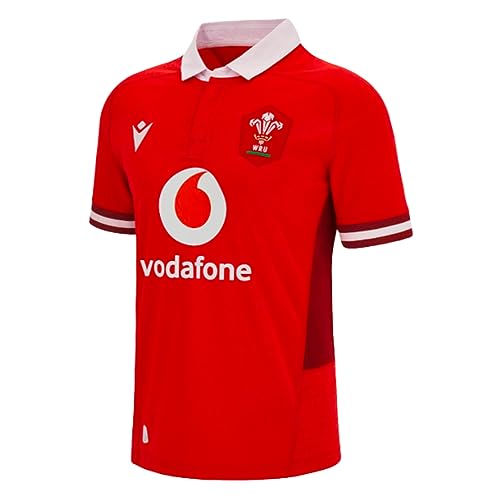 Macron 2023-2024 Wales Rugby WRU Home Poly Shirt Red
