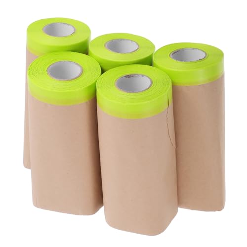 Papier de masquage marron en 5 rouleaux adhésifs pour peinture de voiture