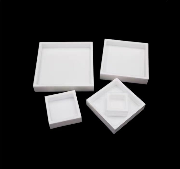 Polytetrafluoroethylene (PTFE) Square Evaporating Dish – 40mm/60mm/80mm/100mm/120mm, Lab PTFE Culture Tray for Sample Handling(60X60mm)