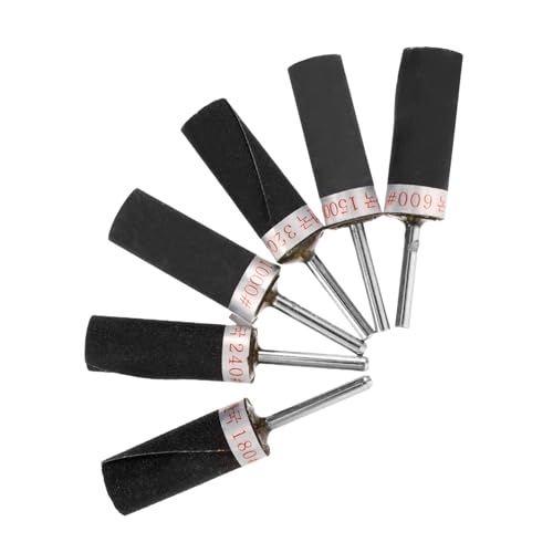 GARVALON 6pcs Rotary Tool Sanding Drum Kit with Assorted Sandpaper Grits Polishing and Deburring Lightweight Easy to Install and Portable Sanding Bits for Drill Press