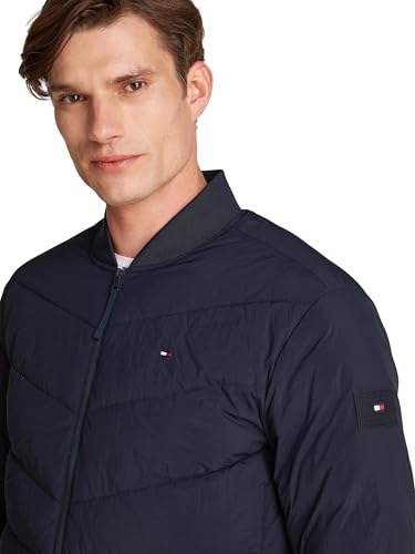 Tommy Hilfiger Herren Bomberjacke Mix Quilt Wattiert, Blau (Desert Sky), XXL – Ansicht 3
