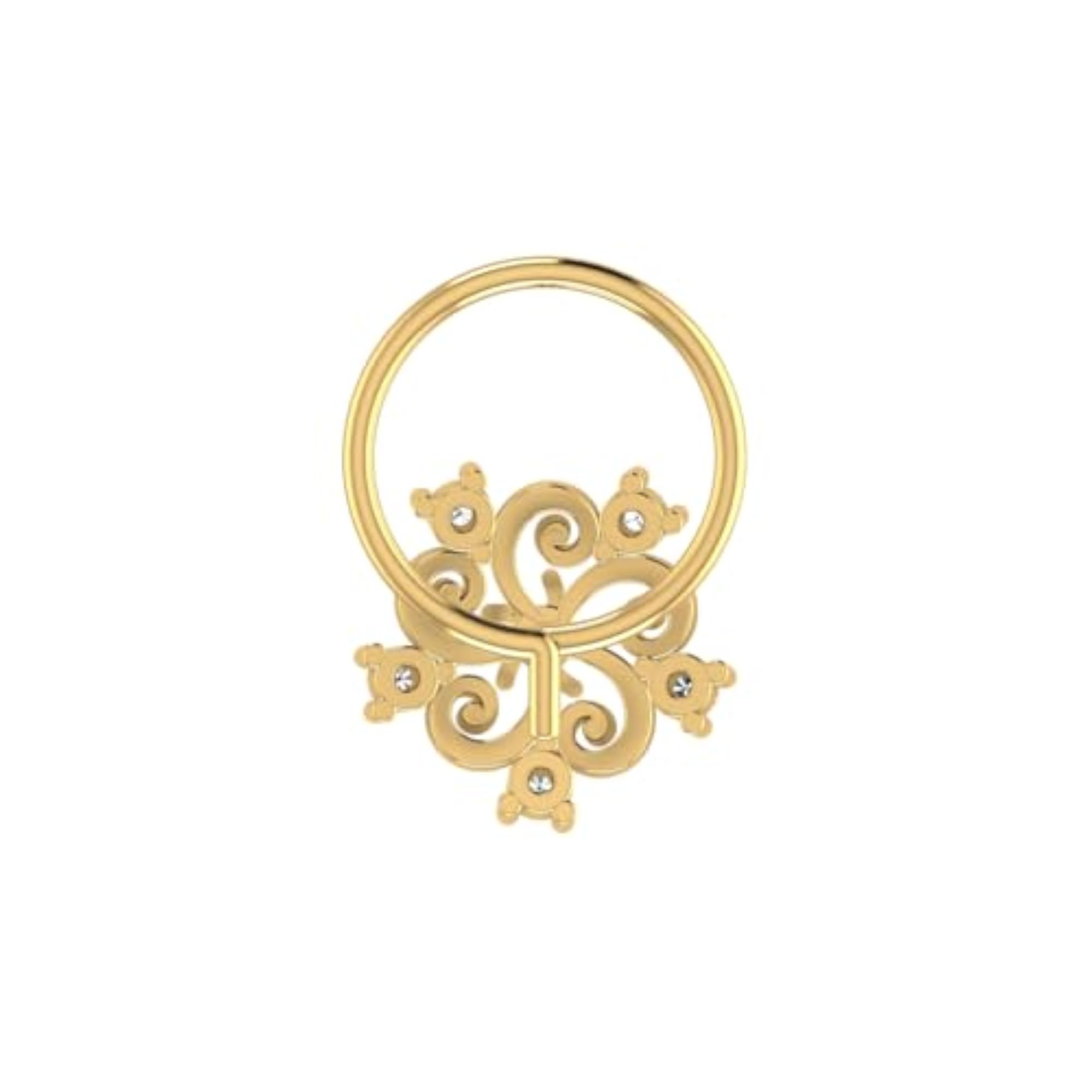 Women's 14Kt Yellow Gold Stud Nosering, Timeless