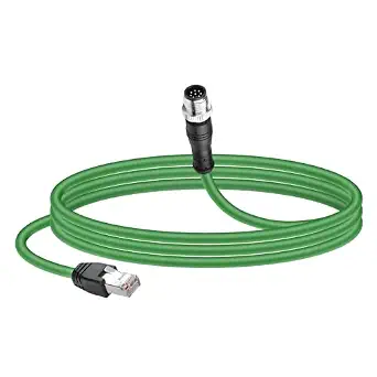 CERRXIAN M12 to RJ45 Ethernet Cable, M12 8 Pin A Code Male to RJ45 Male Cat5e Industrial Ethernet Shielded Cable SFTP 4PR 26AWG 3.2Ft