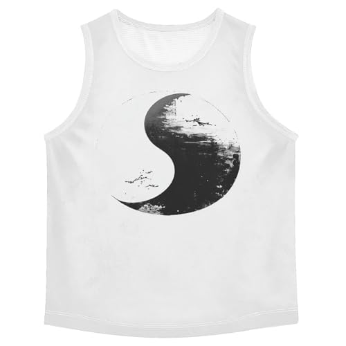 Boys Tank Top Shirts Chinese Yin Yang Graphics Sleeveless T-Shirts Crew Neck for Kids Clothing Children