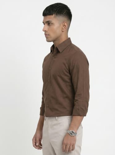 Image of DOXIC Men's Cotton Shirt with Spread Collar Neck Full Sleeves Classic Style Solid Pattern Regular Fit and Standard Length | Formal & Casual Wear Shirts
