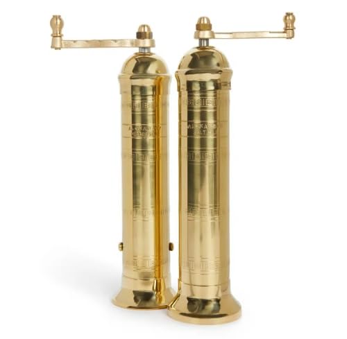 31FC2nnS+cL. SL500 The European Authentic Greek 2-Piece Brass Pepper Mill set of 9-inch & Salt 8-inch - Genuine & Elegant- Absolutely