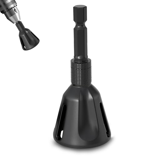Thatyro Black Zinc Alloy Deburring External Chamfer Tool,3/16-1 (5mm-25mm) Burr Removal Tool with Quick Release Hex Shank, Tungsten Steel Bolt Thread Repair Git for Drill Screw (Large)