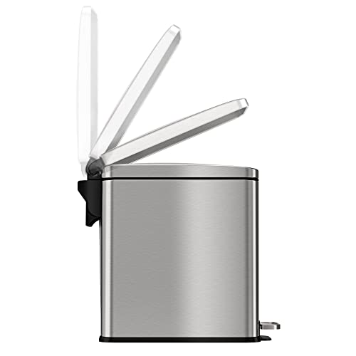 Itouchless Softstep 3 Gallon Slim Bathroom Step Trash Can With Odor Filter & Removable Inner Bucket, 11 Liter Pedal Stainless Steel Small Garbage Bin For Home, Office, Bedroom, Business, Cubicle #TOP7