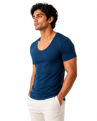 Image of Men's Cotton Colored Round Neck Half Sleeves Vest - Modern Baniyan, Pack of 5 Multicolour (Colours May Vary)